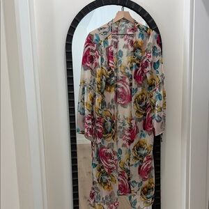 Floral Semi-Sheer Kaftan